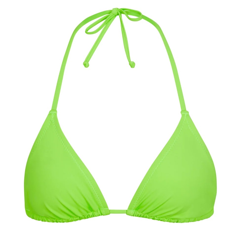 SKIMS TRIANGLE BIKINI TOP IN NEON GREEN SIZE SMALL NWT